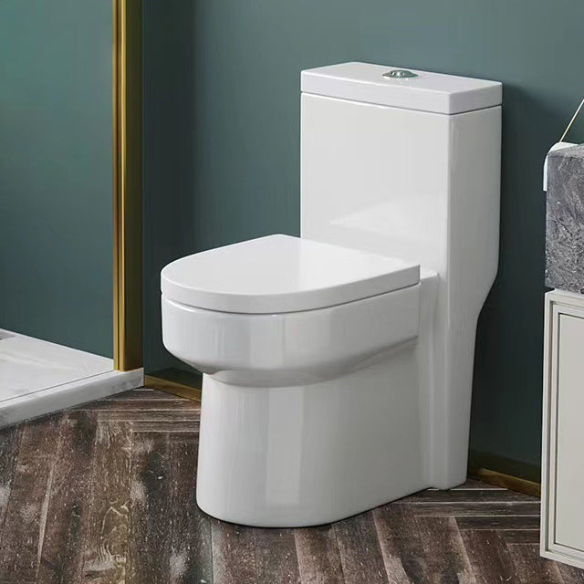 Modern 1-Piece Toilet Floor Mounted White Urine Toilet with Slow Close Seat for Bathroom 13.8"L x 24.4"W x 29.1"H Clearhalo 'Bathroom Remodel & Bathroom Fixtures' 'Home Improvement' 'home_improvement' 'home_improvement_toilets' 'Toilets & Bidets' 'Toilets' 6676902