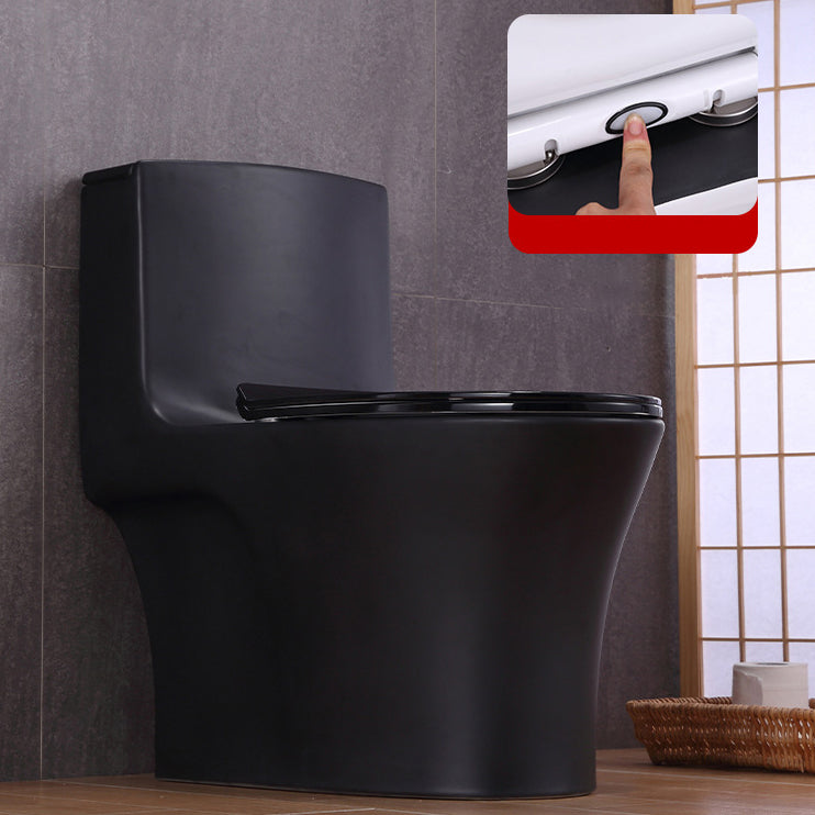 Traditional All-In-One Toilet Bowl Floor Mounted Urine Toilet with Seat for Bathroom 15.4"L x 28.3"W x 28"H Black 16" Clearhalo 'Bathroom Remodel & Bathroom Fixtures' 'Home Improvement' 'home_improvement' 'home_improvement_toilets' 'Toilets & Bidets' 'Toilets' 6676949