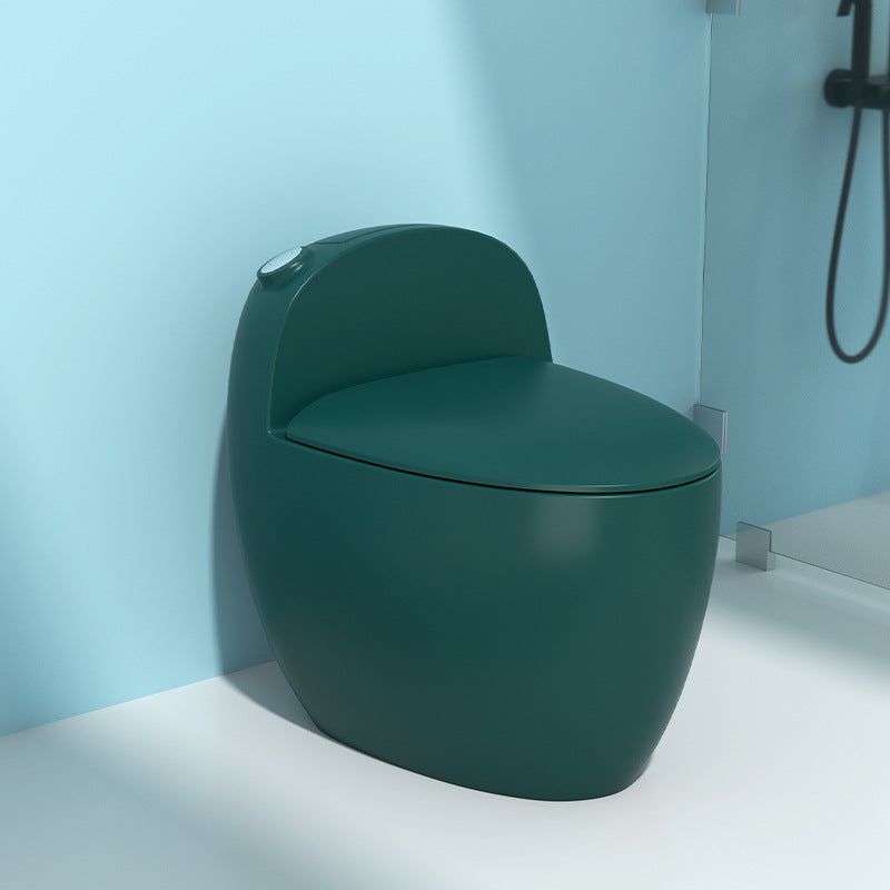 Floor Mount Flush Toilet Concealed Tank Modern One-Piece Toilet with Slow Close Seat Green Clearhalo 'Bathroom Remodel & Bathroom Fixtures' 'Home Improvement' 'home_improvement' 'home_improvement_toilets' 'Toilets & Bidets' 'Toilets' 6676997