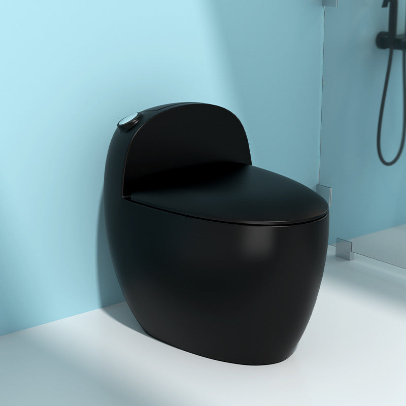 Floor Mount Flush Toilet Concealed Tank Modern One-Piece Toilet with Slow Close Seat Black Clearhalo 'Bathroom Remodel & Bathroom Fixtures' 'Home Improvement' 'home_improvement' 'home_improvement_toilets' 'Toilets & Bidets' 'Toilets' 6676998