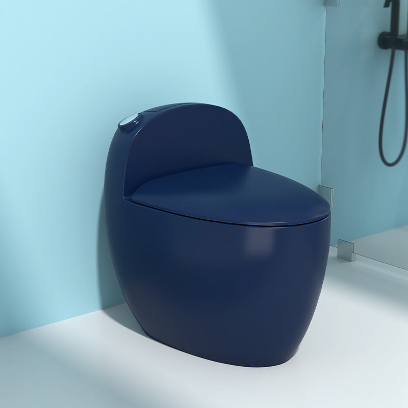 Floor Mount Flush Toilet Concealed Tank Modern One-Piece Toilet with Slow Close Seat Blue Clearhalo 'Bathroom Remodel & Bathroom Fixtures' 'Home Improvement' 'home_improvement' 'home_improvement_toilets' 'Toilets & Bidets' 'Toilets' 6677000