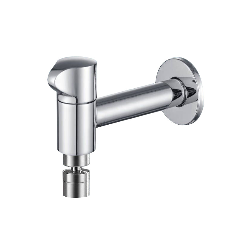 Industrial Wall Mounted Bathroom Faucet Knob Handle Solid Brass Faucet Chrome Round Clearhalo 'Bathroom Remodel & Bathroom Fixtures' 'Bathroom Sink Faucets' 'Bathroom Sinks & Faucet Components' 'bathroom_sink_faucets' 'Home Improvement' 'home_improvement' 'home_improvement_bathroom_sink_faucets' 6680730