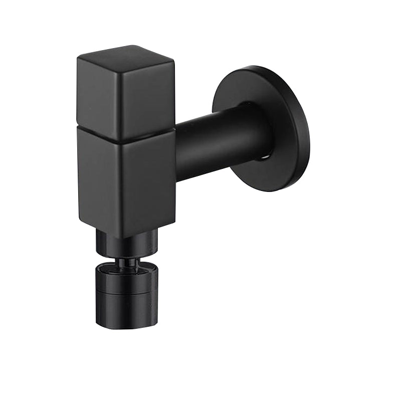 Industrial Wall Mounted Bathroom Faucet Knob Handle Solid Brass Faucet Black Square Clearhalo 'Bathroom Remodel & Bathroom Fixtures' 'Bathroom Sink Faucets' 'Bathroom Sinks & Faucet Components' 'bathroom_sink_faucets' 'Home Improvement' 'home_improvement' 'home_improvement_bathroom_sink_faucets' 6680733