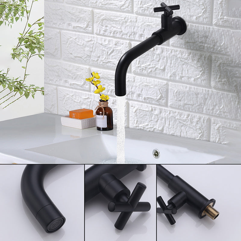 Contemporary Wall Mounted Bathroom Faucet Cross Handle Solid Brass Faucet Clearhalo 'bathroom_sink_faucets' 'Conjunta de Baño y Conjunta de Grifo' 'Coronamiento de Baño y Dispositivo de Baño' 'Grifo del lavabo del baño' 'Hogar' 'home_improvement' 'home_improvement_bathroom_sink_faucets' 'Mejoras para el hogar' 6680749