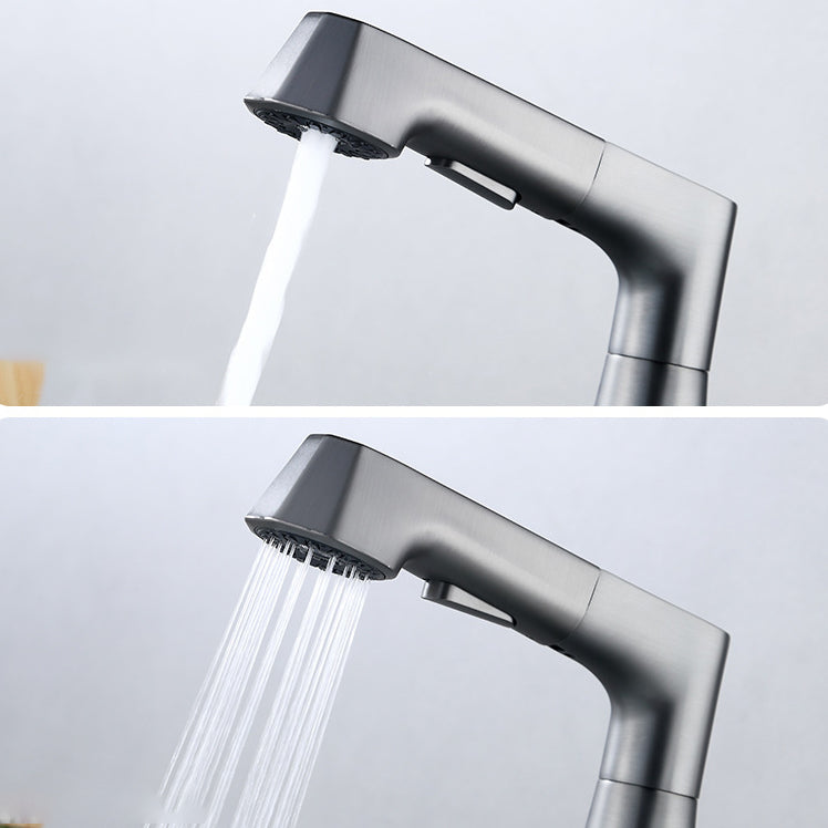 Contemporary Sink Faucet Plian Low Arc Brass Centerset Lavatory Faucet Clearhalo 'Bathroom Remodel & Bathroom Fixtures' 'Bathroom Sink Faucets' 'Bathroom Sinks & Faucet Components' 'bathroom_sink_faucets' 'Home Improvement' 'home_improvement' 'home_improvement_bathroom_sink_faucets' 6680878