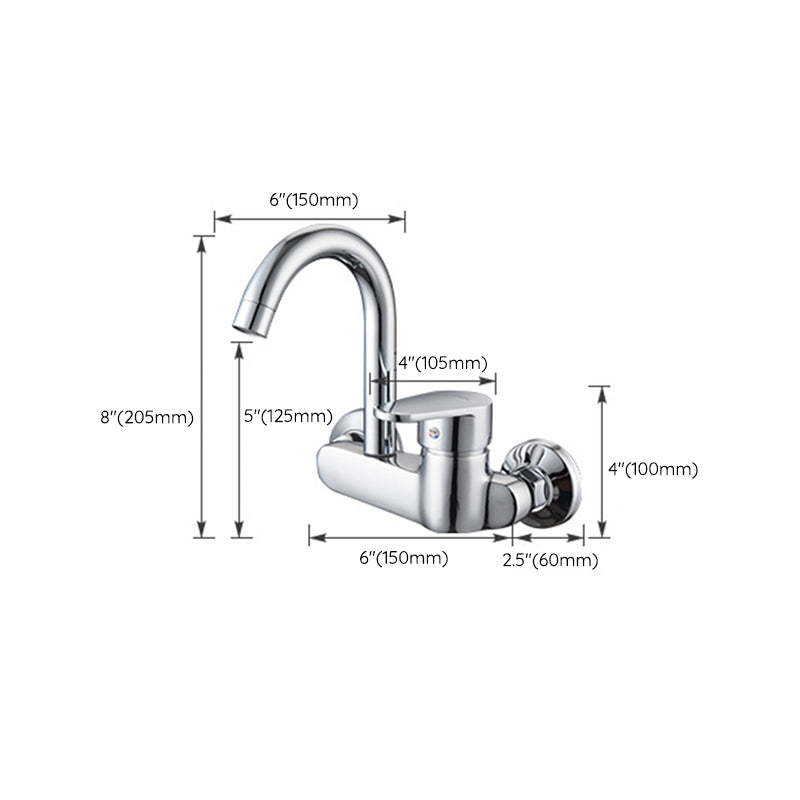 Modern Bridge Kitchen Faucet Brass Lever Handles Swivel Spout Wall Mounted Bar Faucet Clearhalo 'Home Improvement' 'home_improvement' 'home_improvement_kitchen_faucets' 'Kitchen Faucets' 'Kitchen Remodel & Kitchen Fixtures' 'Kitchen Sinks & Faucet Components' 'kitchen_faucets' 6680929