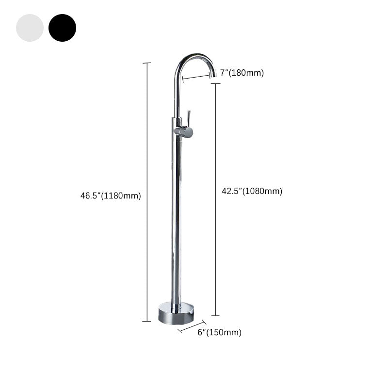 Contemporary Style Freestanding Bathtub Faucet Floor Mounted Freestanding Tub Filler Clearhalo 'Bathroom Remodel & Bathroom Fixtures' 'Bathtub Faucets' 'bathtub_faucets' 'Home Improvement' 'home_improvement' 'home_improvement_bathtub_faucets' 6681580