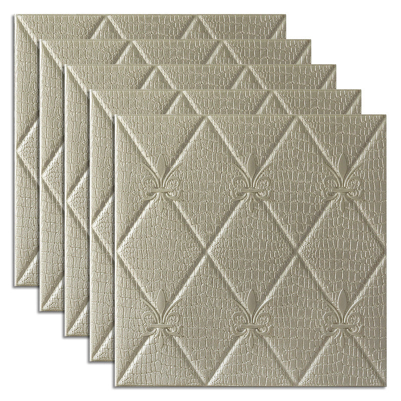 Industrial Wall Plank 3D Print Bathroom Living Room Wall Panels Set of 50 Silver 3D Embossed Clearhalo 'Flooring 'Home Improvement' 'home_improvement' 'home_improvement_wall_paneling' 'Wall Paneling' 'wall_paneling' 'Walls & Ceilings' Walls and Ceiling' 6681951