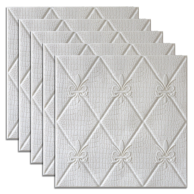 Industrial Wall Plank 3D Print Bathroom Living Room Wall Panels Set of 50 White 3D Embossed Clearhalo 'Flooring 'Home Improvement' 'home_improvement' 'home_improvement_wall_paneling' 'Wall Paneling' 'wall_paneling' 'Walls & Ceilings' Walls and Ceiling' 6681955