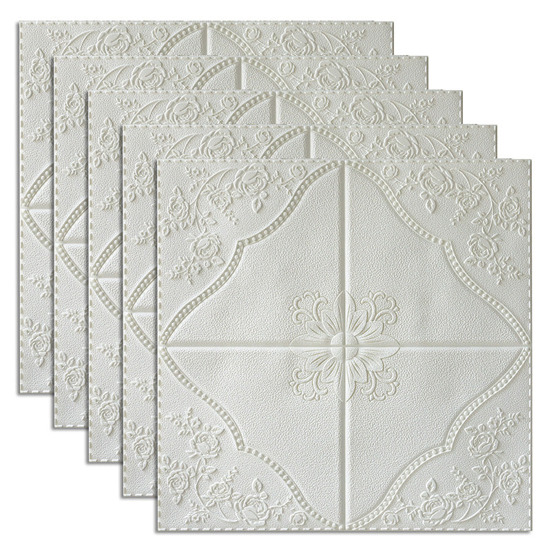 Industrial Wall Plank 3D Print Bathroom Living Room Wall Panels Set of 50 White Embossed Clearhalo 'Flooring 'Home Improvement' 'home_improvement' 'home_improvement_wall_paneling' 'Wall Paneling' 'wall_paneling' 'Walls & Ceilings' Walls and Ceiling' 6681957