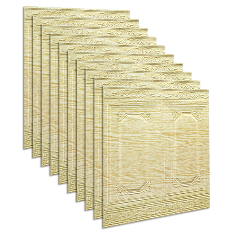 Glam Style Wall Paneling Living Room Peel and Stick 3D Embossing Waterproof Wall Paneling Yellow-Brown Grey Texture Clearhalo 'Flooring 'Home Improvement' 'home_improvement' 'home_improvement_wall_paneling' 'Wall Paneling' 'wall_paneling' 'Walls & Ceilings' Walls and Ceiling' 6681996