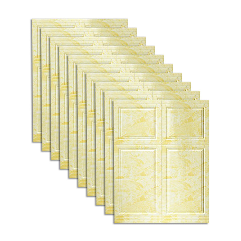 Glam Style Wall Paneling Living Room Peel and Stick 3D Embossing Waterproof Wall Paneling Light Yellow Checkered Texture Clearhalo 'Flooring 'Home Improvement' 'home_improvement' 'home_improvement_wall_paneling' 'Wall Paneling' 'wall_paneling' 'Walls & Ceilings' Walls and Ceiling' 6682002