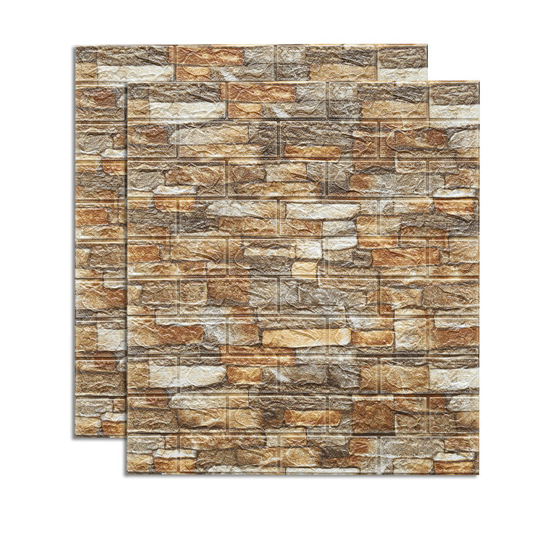Farmhouse Wall Plank 3D Brick Bathroom Living Room Wall Panels Set of 2 Yellow 0.12" Clearhalo 'Flooring 'Home Improvement' 'home_improvement' 'home_improvement_wall_paneling' 'Wall Paneling' 'wall_paneling' 'Walls & Ceilings' Walls and Ceiling' 6682026