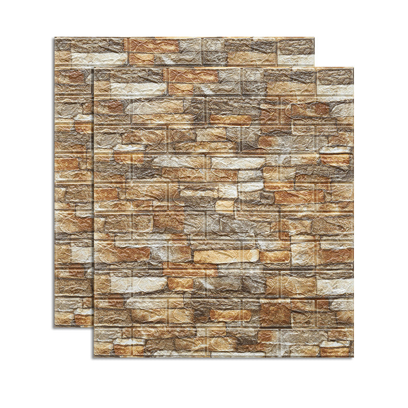Farmhouse Wall Plank 3D Brick Bathroom Living Room Wall Panels Set of 2 Yellow 0.18"H Clearhalo 'Flooring 'Home Improvement' 'home_improvement' 'home_improvement_wall_paneling' 'Wall Paneling' 'wall_paneling' 'Walls & Ceilings' Walls and Ceiling' 6682028