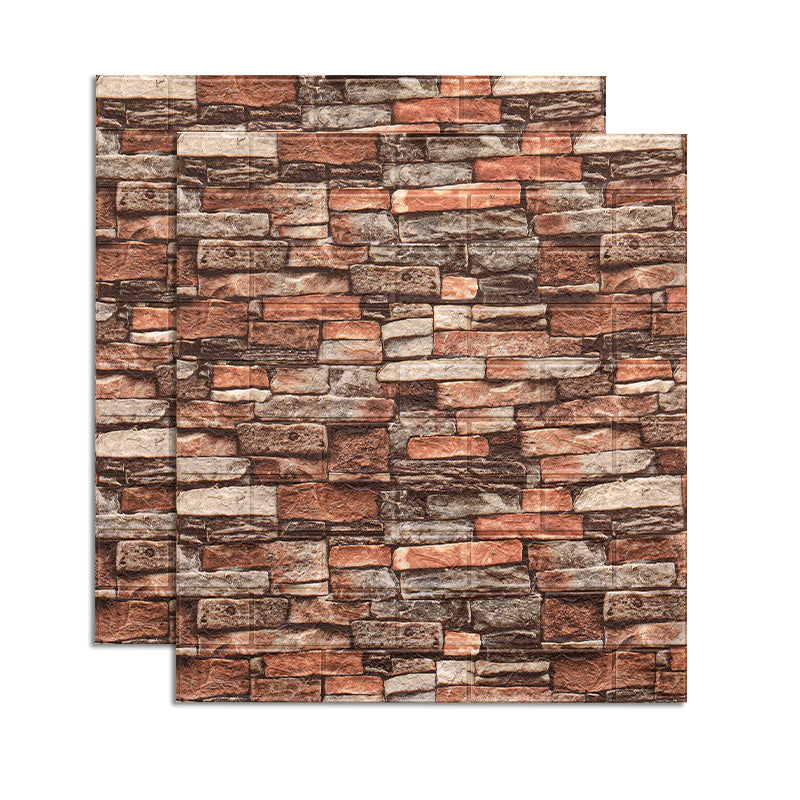 Farmhouse Wall Plank 3D Brick Bathroom Living Room Wall Panels Set of 2 Red 0.12" Clearhalo 'Flooring 'Home Improvement' 'home_improvement' 'home_improvement_wall_paneling' 'Wall Paneling' 'wall_paneling' 'Walls & Ceilings' Walls and Ceiling' 6682030