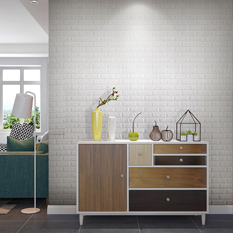 Industrial Wall Plank 3D Print Bathroom and Living Room Wall Panels Set of 200 in White Clearhalo 'Flooring 'Home Improvement' 'home_improvement' 'home_improvement_wall_paneling' 'Wall Paneling' 'wall_paneling' 'Walls & Ceilings' Walls and Ceiling' 6682073