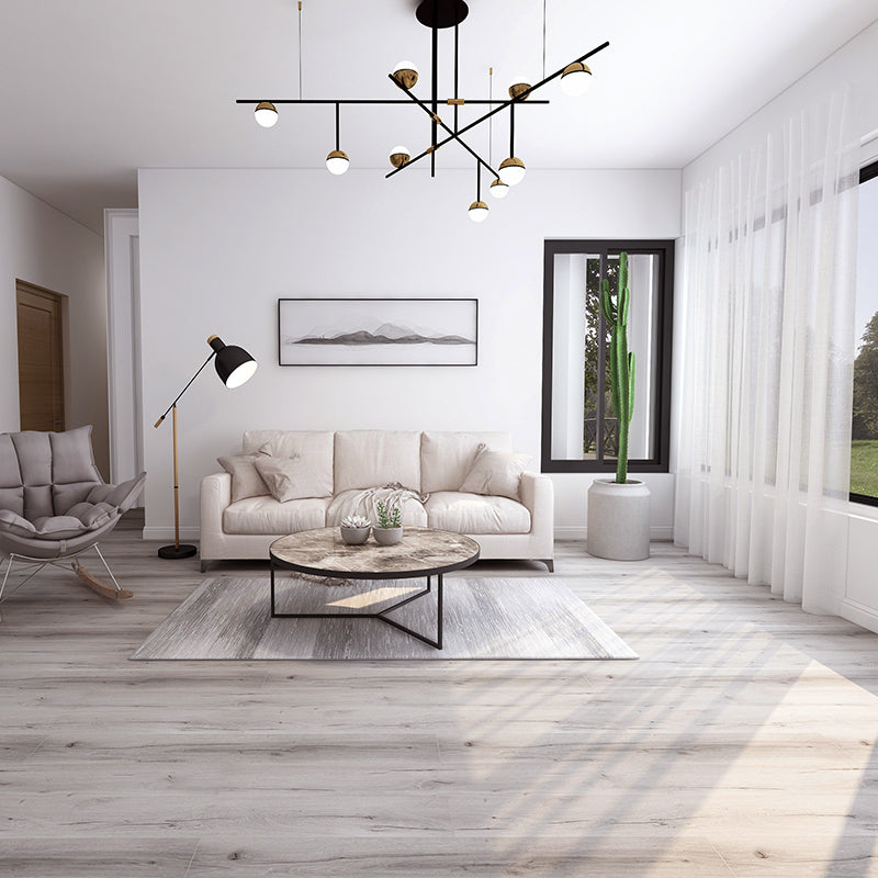 Modern Laminate Floor Wood Click-Lock Mildew Resistant Laminate Plank Flooring White/Silver Clearhalo 'Flooring 'Home Improvement' 'home_improvement' 'home_improvement_laminate_flooring' 'Laminate Flooring' 'laminate_flooring' Walls and Ceiling' 6682378