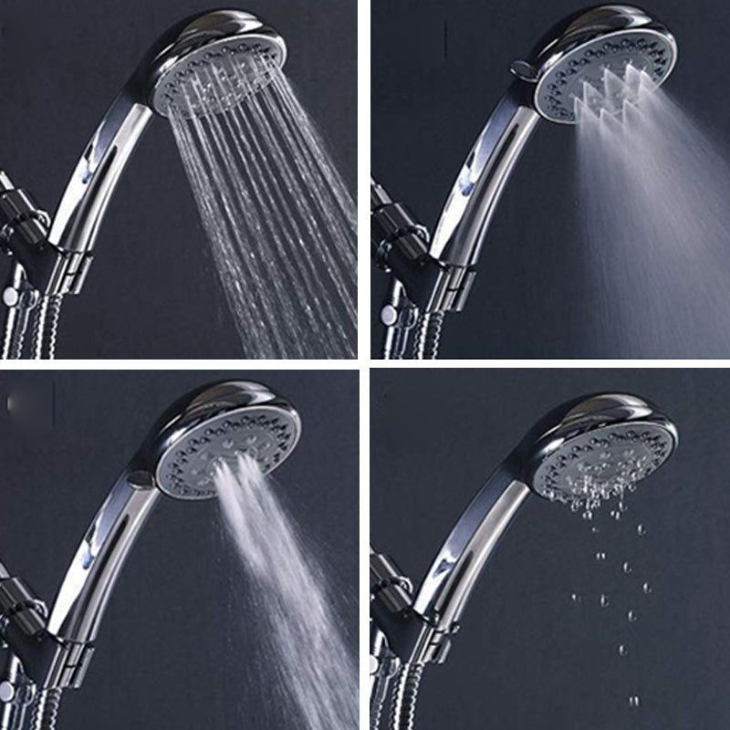 Round Handheld Shower Head in Silver Leak Resistant Wall-Mount Showerhead Clearhalo 'Bathroom Remodel & Bathroom Fixtures' 'Home Improvement' 'home_improvement' 'home_improvement_shower_heads' 'Shower Heads' 'shower_heads' 'Showers & Bathtubs Plumbing' 'Showers & Bathtubs' 6682471