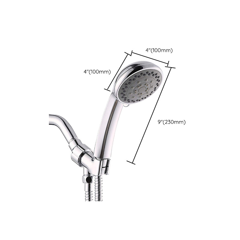 Round Handheld Shower Head in Silver Leak Resistant Wall-Mount Showerhead Clearhalo 'Bathroom Remodel & Bathroom Fixtures' 'Home Improvement' 'home_improvement' 'home_improvement_shower_heads' 'Shower Heads' 'shower_heads' 'Showers & Bathtubs Plumbing' 'Showers & Bathtubs' 6682478