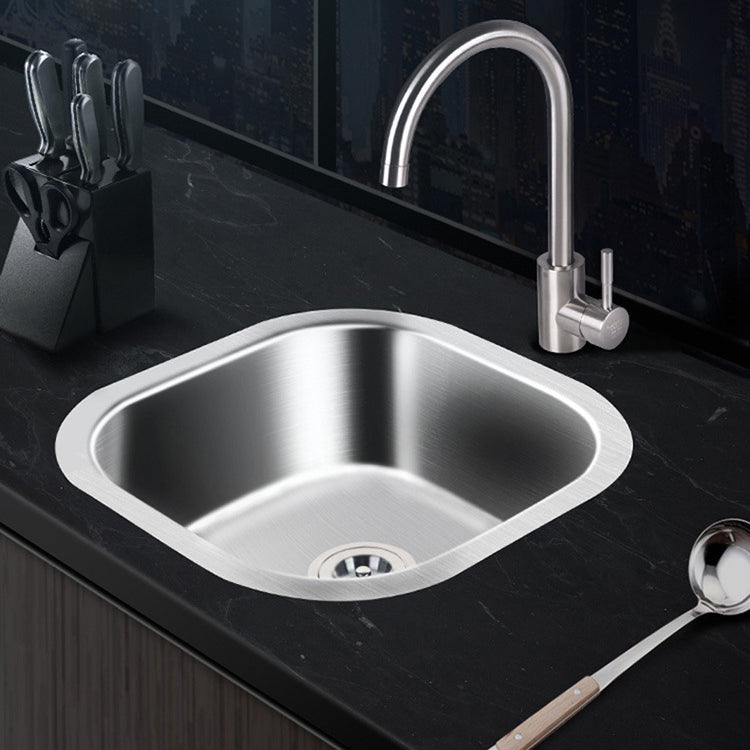 Modern Style Kitchen Sink Stainless Steel Kitchen Sink with Oval Shape 18"L x 16"W x 8"H Sink with Faucet Clearhalo 'Home Improvement' 'home_improvement' 'home_improvement_kitchen_sinks' 'Kitchen Remodel & Kitchen Fixtures' 'Kitchen Sinks & Faucet Components' 'Kitchen Sinks' 'kitchen_sinks' 6683559
