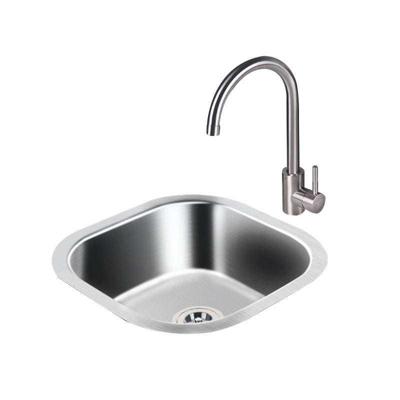 Modern Style Kitchen Sink Stainless Steel Kitchen Sink with Oval Shape Clearhalo 'Home Improvement' 'home_improvement' 'home_improvement_kitchen_sinks' 'Kitchen Remodel & Kitchen Fixtures' 'Kitchen Sinks & Faucet Components' 'Kitchen Sinks' 'kitchen_sinks' 6683563
