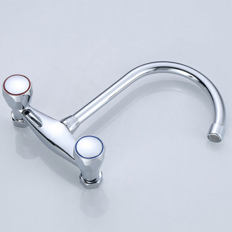 Modern Bridge Faucet Brass Knob Handle Swivel Spout Wall Mounted Pot Filler Faucet Clearhalo 'Home Improvement' 'home_improvement' 'home_improvement_kitchen_faucets' 'Kitchen Faucets' 'Kitchen Remodel & Kitchen Fixtures' 'Kitchen Sinks & Faucet Components' 'kitchen_faucets' 6683792