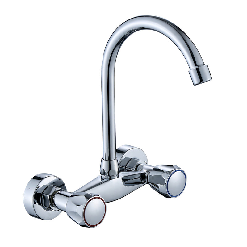 Modern Bridge Faucet Brass Knob Handle Swivel Spout Wall Mounted Pot Filler Faucet Clearhalo 'Home Improvement' 'home_improvement' 'home_improvement_kitchen_faucets' 'Kitchen Faucets' 'Kitchen Remodel & Kitchen Fixtures' 'Kitchen Sinks & Faucet Components' 'kitchen_faucets' 6683796