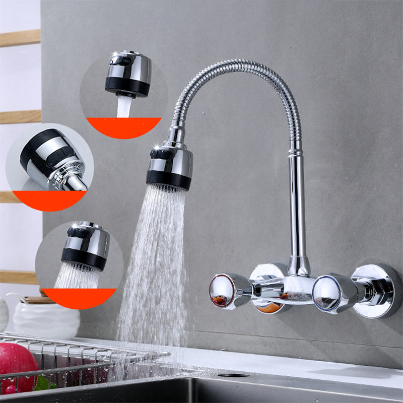 Modern Bridge Faucet Brass Knob Handle Swivel Spout Wall Mounted Pot Filler Faucet Clearhalo 'Home Improvement' 'home_improvement' 'home_improvement_kitchen_faucets' 'Kitchen Faucets' 'Kitchen Remodel & Kitchen Fixtures' 'Kitchen Sinks & Faucet Components' 'kitchen_faucets' 6683797