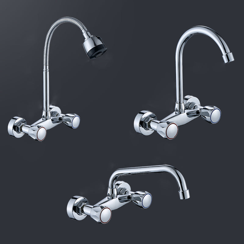 Modern Bridge Faucet Brass Knob Handle Swivel Spout Wall Mounted Pot Filler Faucet Clearhalo 'Home Improvement' 'home_improvement' 'home_improvement_kitchen_faucets' 'Kitchen Faucets' 'Kitchen Remodel & Kitchen Fixtures' 'Kitchen Sinks & Faucet Components' 'kitchen_faucets' 6683800