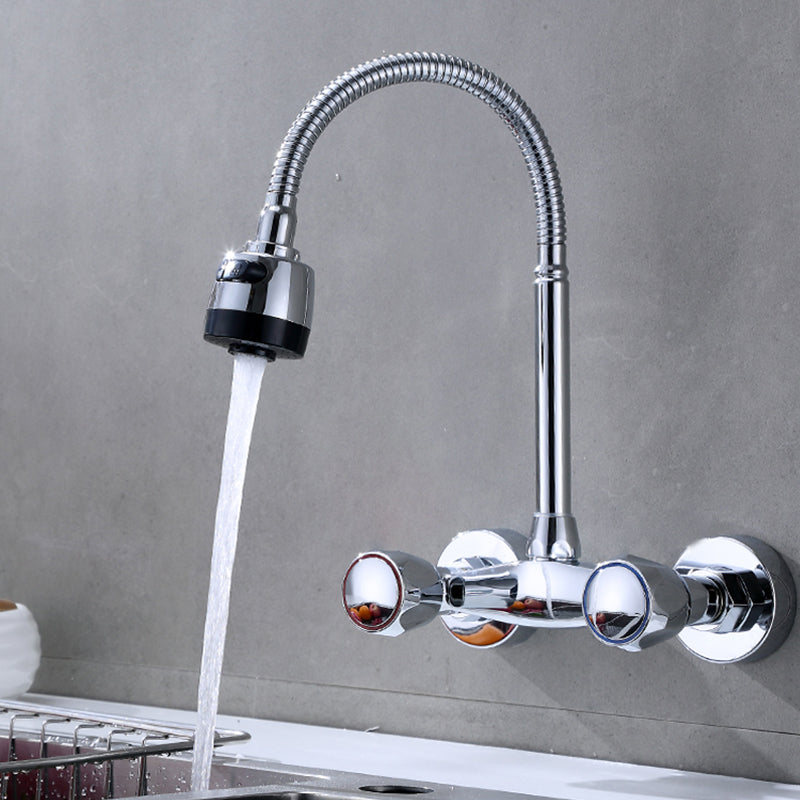 Modern Bridge Faucet Brass Knob Handle Swivel Spout Wall Mounted Pot Filler Faucet Clearhalo 'Home Improvement' 'home_improvement' 'home_improvement_kitchen_faucets' 'Kitchen Faucets' 'Kitchen Remodel & Kitchen Fixtures' 'Kitchen Sinks & Faucet Components' 'kitchen_faucets' 6683802
