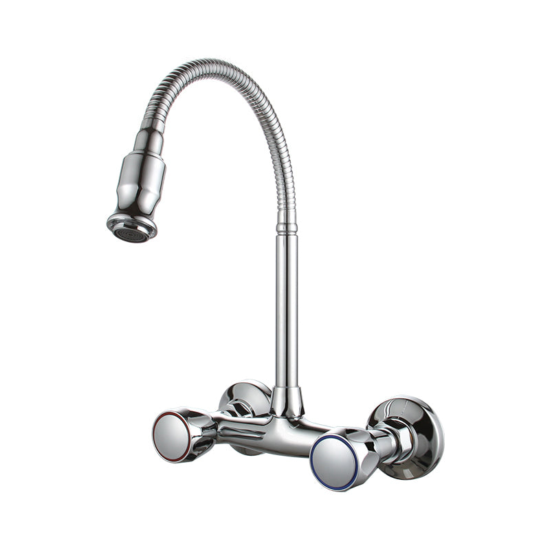 Modern Kitchen Faucet Brass Knob Handle High Arch Wall Mounted Pot Filler Faucet Universal Clearhalo 'Home Improvement' 'home_improvement' 'home_improvement_kitchen_faucets' 'Kitchen Faucets' 'Kitchen Remodel & Kitchen Fixtures' 'Kitchen Sinks & Faucet Components' 'kitchen_faucets' 6683837