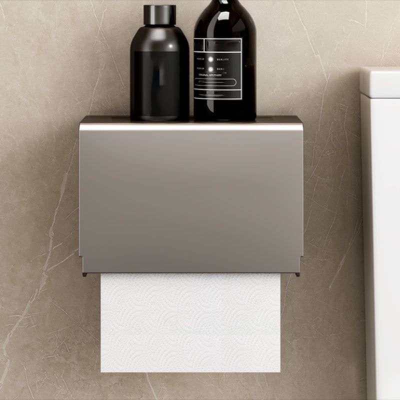 Modern Grey Bathroom Set Paper Holder Bath Shelf Bathroom Hardware Set Clearhalo 'Bathroom Hardware Sets' 'Bathroom Hardware' 'Bathroom Remodel & Bathroom Fixtures' 'bathroom_hardware_sets' 'Home Improvement' 'home_improvement' 'home_improvement_bathroom_hardware_sets' 6688420