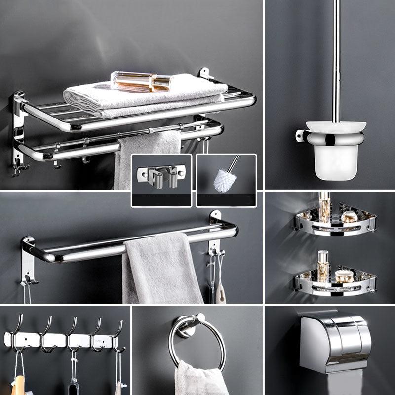 Modern Bathroom Accessory Kit Stainless Steel Towel Bar Bath Shelf Bathroom Set 10-Piece Set (Towel Rack) Clearhalo 'Bathroom Hardware Sets' 'Bathroom Hardware' 'Bathroom Remodel & Bathroom Fixtures' 'bathroom_hardware_sets' 'Home Improvement' 'home_improvement' 'home_improvement_bathroom_hardware_sets' 6688452