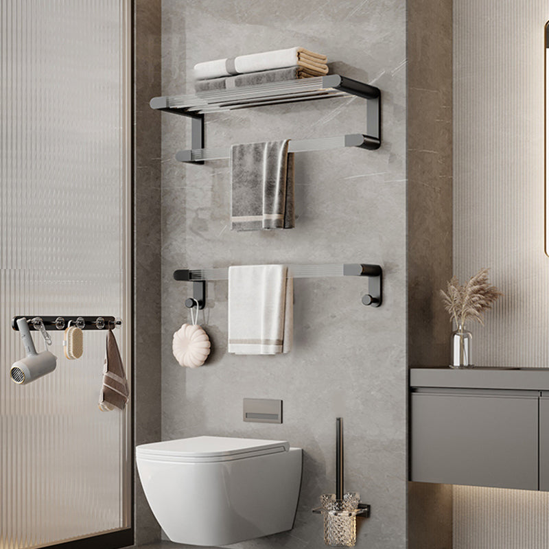 Conjunto de hardware de baño moderno conjunto de accesorios de baño de  aluminio gris - clearhalo