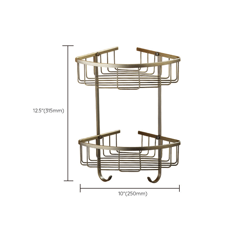 Distressed Brass Traditional Bathroom Set with Bath Shelf/Paper Holder & Towel Bar Clearhalo 'Bathroom Hardware Sets' 'Bathroom Hardware' 'Bathroom Remodel & Bathroom Fixtures' 'bathroom_hardware_sets' 'Home Improvement' 'home_improvement' 'home_improvement_bathroom_hardware_sets' 6688711