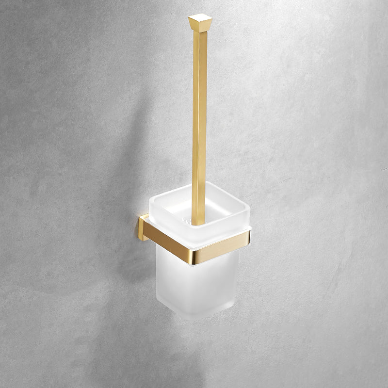 Brushed Brass Bathroom Hardware Set Retro Golden Bathroom Accessory Kit Toilet Brush Clearhalo 'Bathroom Hardware Sets' 'Bathroom Hardware' 'Bathroom Remodel & Bathroom Fixtures' 'bathroom_hardware_sets' 'Home Improvement' 'home_improvement' 'home_improvement_bathroom_hardware_sets' 6688874