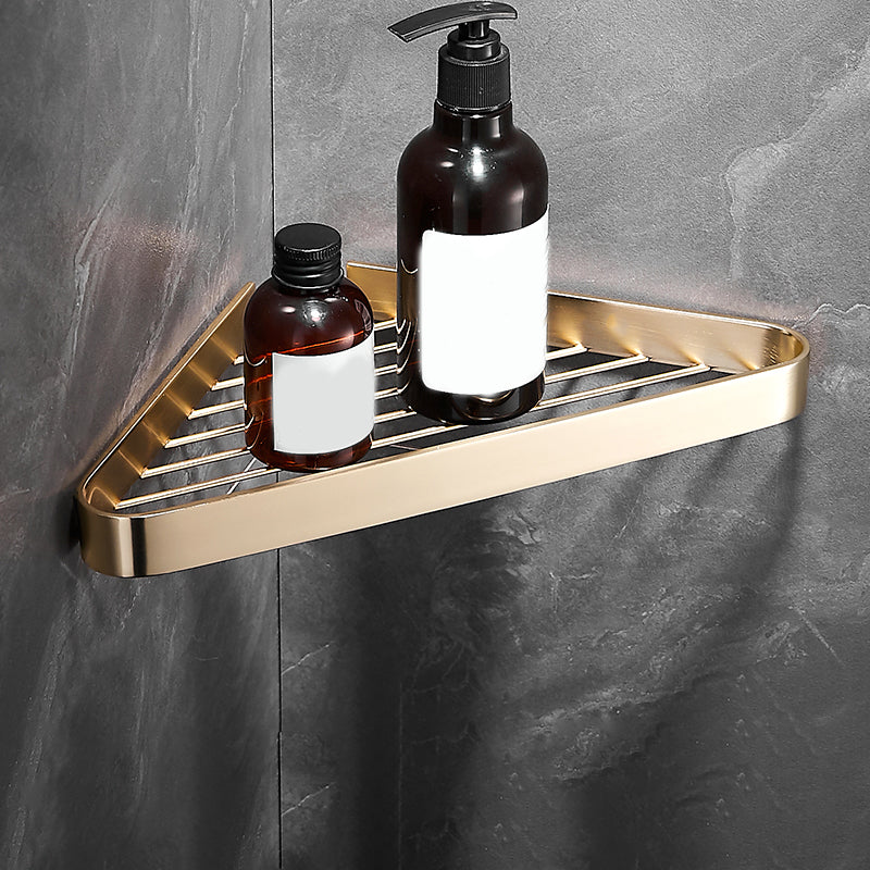 Brushed Brass Bathroom Hardware Set Retro Golden Bathroom Accessory Kit Triangular Bath Shelf Clearhalo 'Bathroom Hardware Sets' 'Bathroom Hardware' 'Bathroom Remodel & Bathroom Fixtures' 'bathroom_hardware_sets' 'Home Improvement' 'home_improvement' 'home_improvement_bathroom_hardware_sets' 6688876