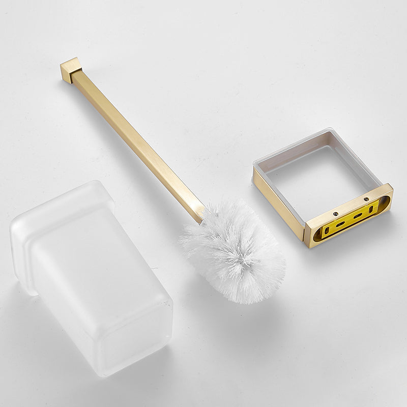 Brushed Brass Bathroom Hardware Set Retro Golden Bathroom Accessory Kit Clearhalo 'Bathroom Hardware Sets' 'Bathroom Hardware' 'Bathroom Remodel & Bathroom Fixtures' 'bathroom_hardware_sets' 'Home Improvement' 'home_improvement' 'home_improvement_bathroom_hardware_sets' 6688880