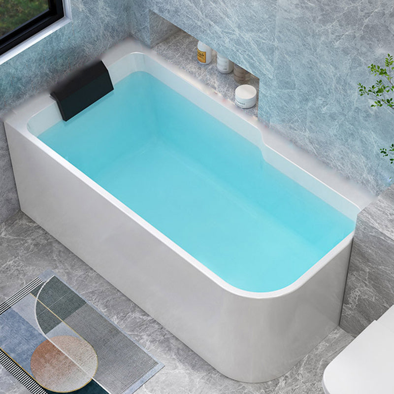 Modern Acrylic Soaking/Whirlpool Bathtub Rectangle Back to Wall Bathtub Tub Only Right Clearhalo 'Bathroom Remodel & Bathroom Fixtures' 'Bathtubs' 'Home Improvement' 'home_improvement' 'home_improvement_bathtubs' 'Showers & Bathtubs' 6689151