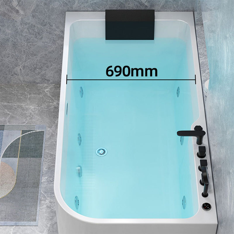 Modern Acrylic Soaking/Whirlpool Bathtub Rectangle Back to Wall Bathtub Clearhalo 'Bathroom Remodel & Bathroom Fixtures' 'Bathtubs' 'Home Improvement' 'home_improvement' 'home_improvement_bathtubs' 'Showers & Bathtubs' 6689164