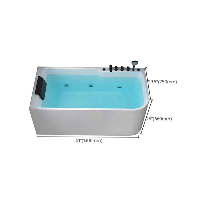 Modern Acrylic Soaking/Whirlpool Bathtub Rectangle Back to Wall Bathtub Clearhalo 'Bathroom Remodel & Bathroom Fixtures' 'Bathtubs' 'Home Improvement' 'home_improvement' 'home_improvement_bathtubs' 'Showers & Bathtubs' 6689174