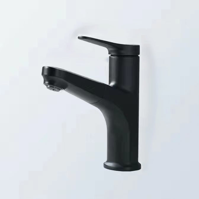 Basic Sink Faucet Brass Faucet Silver Centerset Lavatory Faucet Black Clearhalo 'Bathroom Remodel & Bathroom Fixtures' 'Bathroom Sink Faucets' 'Bathroom Sinks & Faucet Components' 'bathroom_sink_faucets' 'Home Improvement' 'home_improvement' 'home_improvement_bathroom_sink_faucets' 6693937