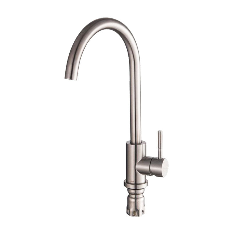 Modern Kitchen Sink Faucet Stainless Steel with Handles and Supply Lines Kitchen Faucet Clearhalo 'Home Improvement' 'home_improvement' 'home_improvement_kitchen_faucets' 'Kitchen Faucets' 'Kitchen Remodel & Kitchen Fixtures' 'Kitchen Sinks & Faucet Components' 'kitchen_faucets' 6694120