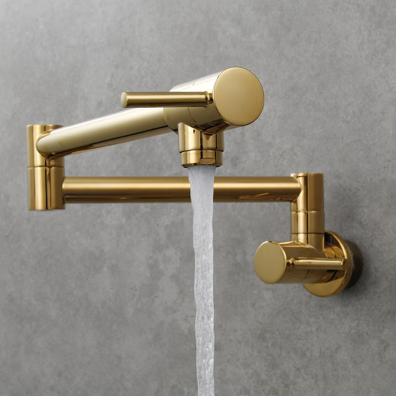 1-Handle Faucet 1-Hole Touchless Single Level Low Profile Pot Filler Kitchen Faucet Champagne Gold Clearhalo 'Home Improvement' 'home_improvement' 'home_improvement_kitchen_faucets' 'Kitchen Faucets' 'Kitchen Remodel & Kitchen Fixtures' 'Kitchen Sinks & Faucet Components' 'kitchen_faucets' 6694160