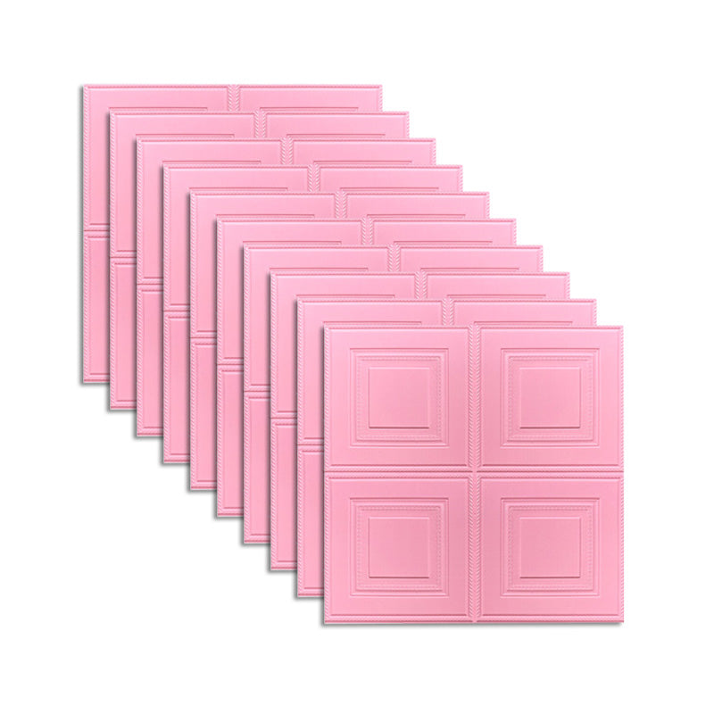 Glam Style Panel Living Room 3D Embossed Waterproof Wall Paneling Pink 2'4\ (70cm) Clearhalo 'Flooring 'Home Improvement' 'home_improvement' 'home_improvement_wall_paneling' 'Wall Paneling' 'wall_paneling' 'Walls & Ceilings' Walls and Ceiling' 6694594