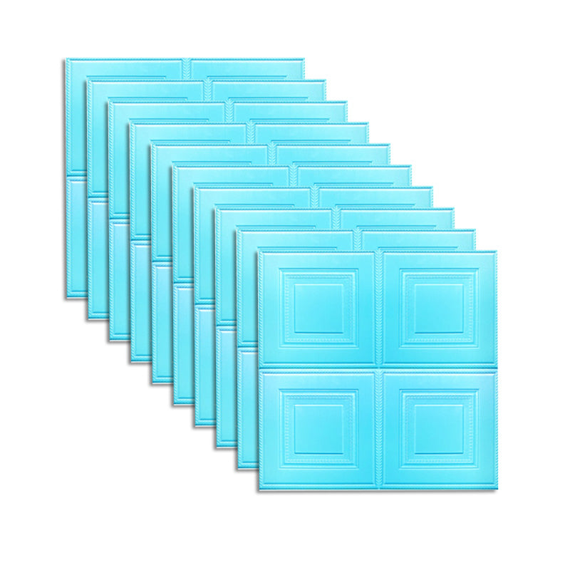 Glam Style Panel Living Room 3D Embossed Waterproof Wall Paneling Light Blue 2'4\ (70cm) Clearhalo 'Flooring 'Home Improvement' 'home_improvement' 'home_improvement_wall_paneling' 'Wall Paneling' 'wall_paneling' 'Walls & Ceilings' Walls and Ceiling' 6694610