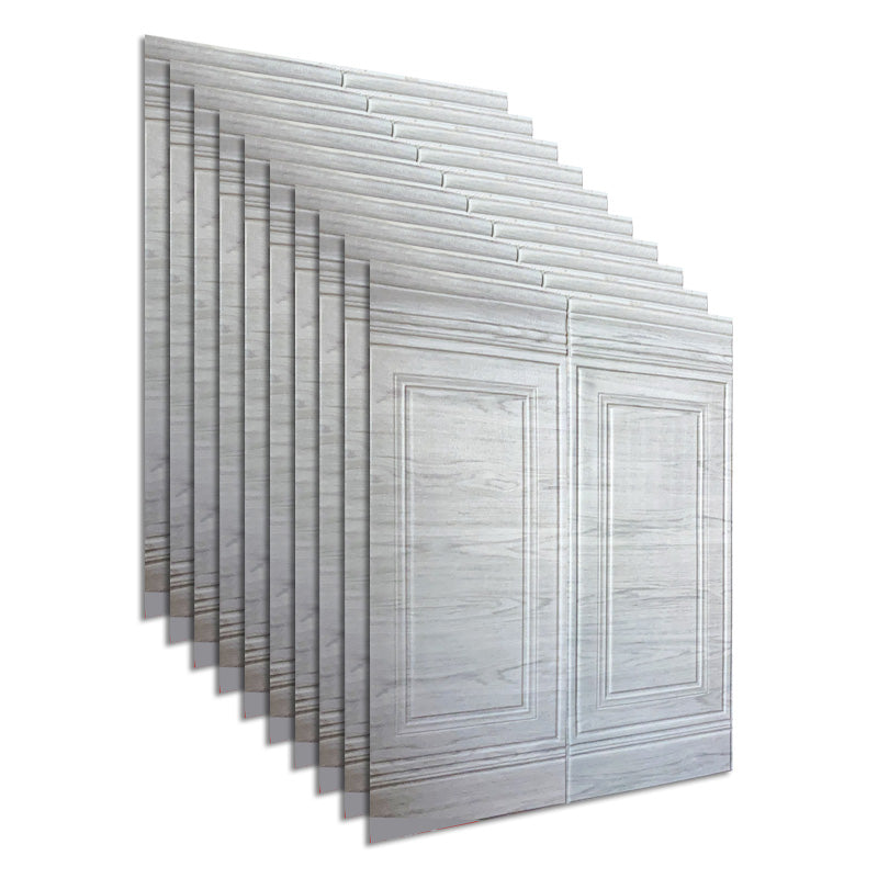 Glam Style Panel Living Room 3D Embossed Waterproof Wall Paneling White-Gray 2'11\ (90cm) Clearhalo 'Flooring 'Home Improvement' 'home_improvement' 'home_improvement_wall_paneling' 'Wall Paneling' 'wall_paneling' 'Walls & Ceilings' Walls and Ceiling' 6694614