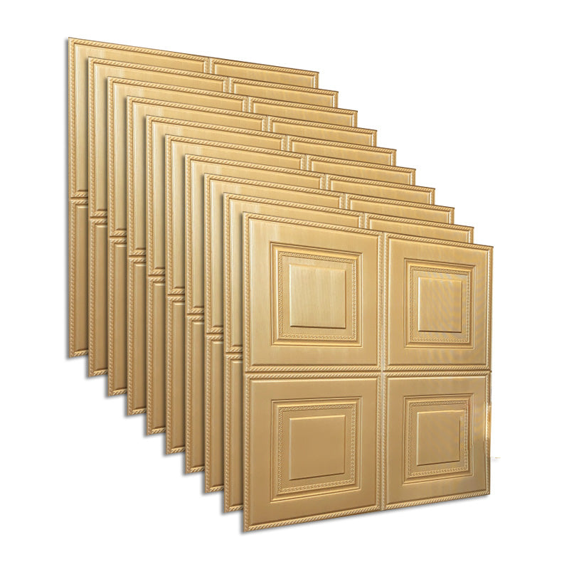 Glam Style Panel Living Room 3D Embossed Waterproof Wall Paneling Gold 2'4\ (70cm) Clearhalo 'Flooring 'Home Improvement' 'home_improvement' 'home_improvement_wall_paneling' 'Wall Paneling' 'wall_paneling' 'Walls & Ceilings' Walls and Ceiling' 6694616