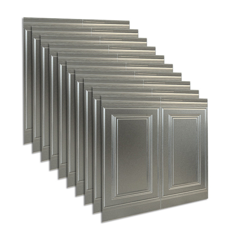 Glam Style Panel Living Room 3D Embossed Waterproof Wall Paneling Silver Gray 2'11\ (90cm) Clearhalo 'Flooring 'Home Improvement' 'home_improvement' 'home_improvement_wall_paneling' 'Wall Paneling' 'wall_paneling' 'Walls & Ceilings' Walls and Ceiling' 6694623