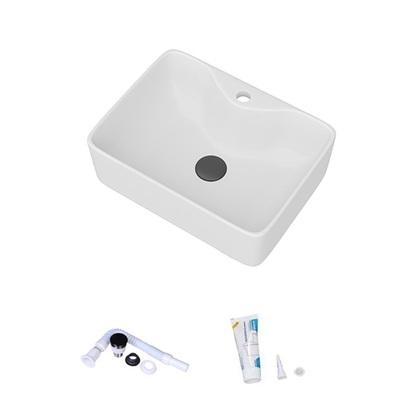 White Rectangular Trough Bathroom Sink Modern Trough Bathroom Sink 16"L x 12"W x 5"H Clearhalo 'Bathroom Remodel & Bathroom Fixtures' 'Bathroom Sinks & Faucet Components' 'Bathroom Sinks' 'bathroom_sink' 'Home Improvement' 'home_improvement' 'home_improvement_bathroom_sink' 6694890